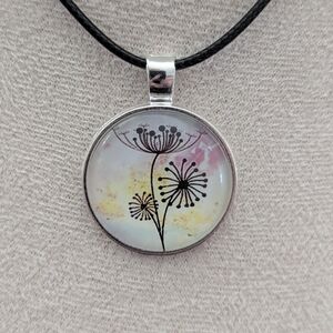 Chic Silver Dandelion Pendant Necklace